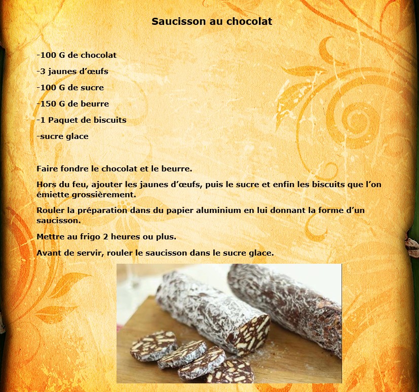 Saucisson au chocolat